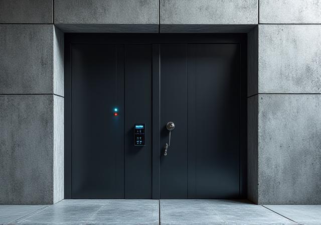 Secure server vault representing financial data protection